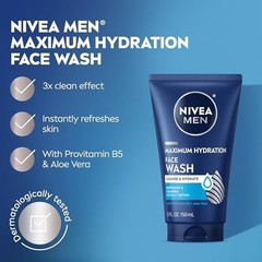 NIVEA MEN Maximum Hydration Face Wash, Face Wash with Provitamin B5 and Aloe Ver