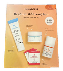 BeautyStat Brighten & Strengthen Cleanser Moisturizer Exfoliant Travel Set *T