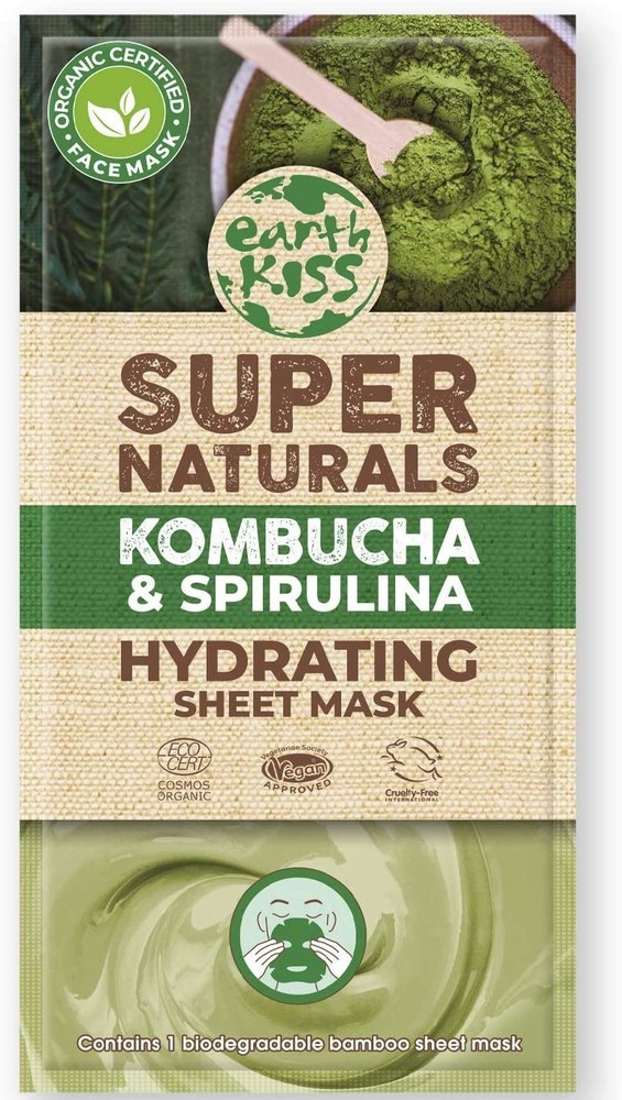 Earth Kiss Supernaturals Kombucha & Spirulina Hydrating Sheet Mask 0.35 ounces