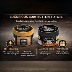 Men&rsquo;s Body Butter Set of 2 – Shea & Cocoa Moisturizer, Hydrating Skin Care