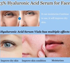 30PCS 3% Hyaluronic Acid Serum Vials – Moisturizing, Firming, Single-Use Tubes