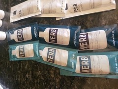 Verb Shampoo+Conditioner Travel Packs Set Samples,Ghost oil,shine+heat protect
