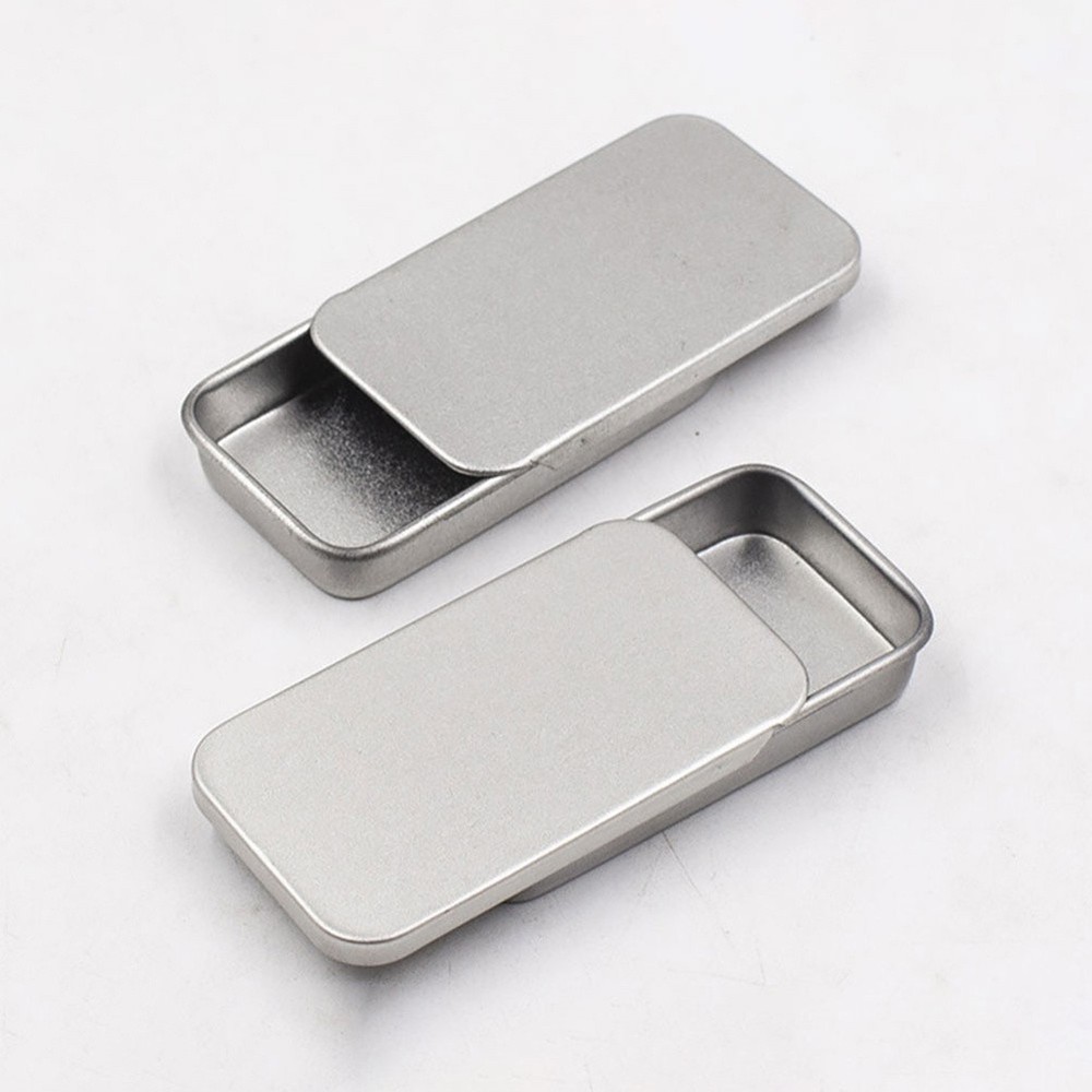 18 Pcs Tinplate Candy Cases with Lids Empty Rectangular Metal Storage Tins