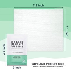 200 Makeup Remover Wipes Bulk, Individually Wrapped Face Cleansing Cloths for Tr