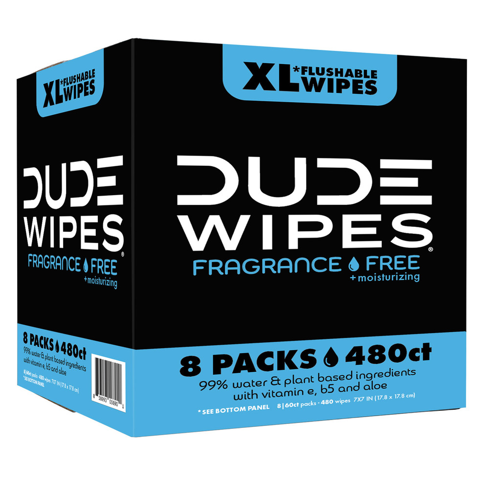 DUDE Wipes XL Flushable Fragrance-Free Moisturizing Compare to Cottonelle 480ct