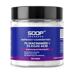 SOOP Niacinamide & Kojic Acid Cleansing Pads 50 Pcs – Brightening & Exfoliating