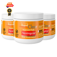 Neutrogena Rapid Clear Maximum Strength Acne 60 Count (Pack of 3), ORANGE