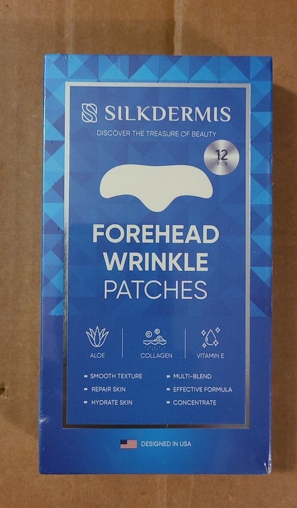 SILKDERMIS Forehead Wrinkle Patches 12 Count – Aloe, Collagen, Vitamin E, Repair