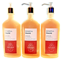 NEW Bath Body Works Lot 3 Aroma Mindful Pause Vetiver Vanilla Body Lotion 6.5 oz