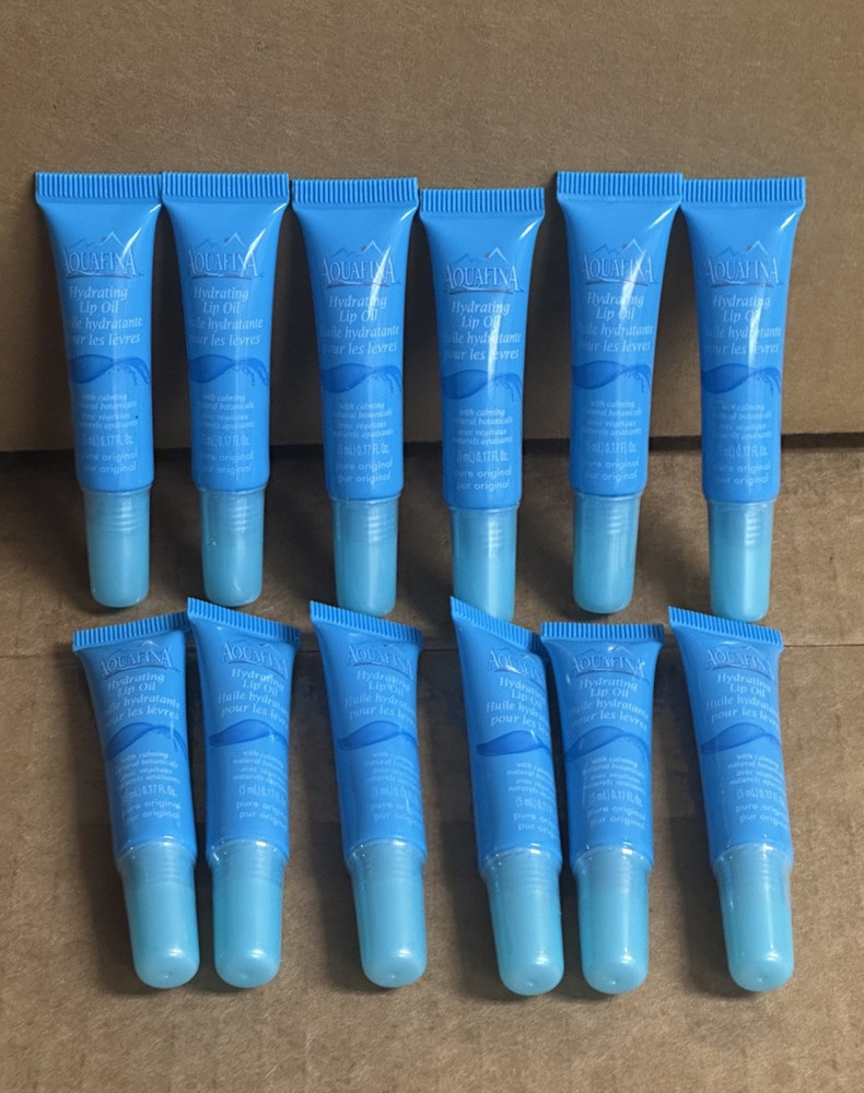 12 Pack Aquafina Hydrating Lip Oil with Jojoba Oil Almond Oil & Vitamin E