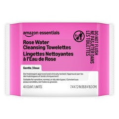 Gentle Rose Water Cleansing Towelettes for Sensitive Skin 40 Count Pack of 1
