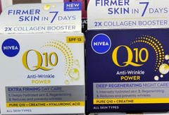 NIVEA Q10 Anti-Wrinkle Power Day SPF 15 + Night Cream Set 50ml Each ×2pcs. 50ml