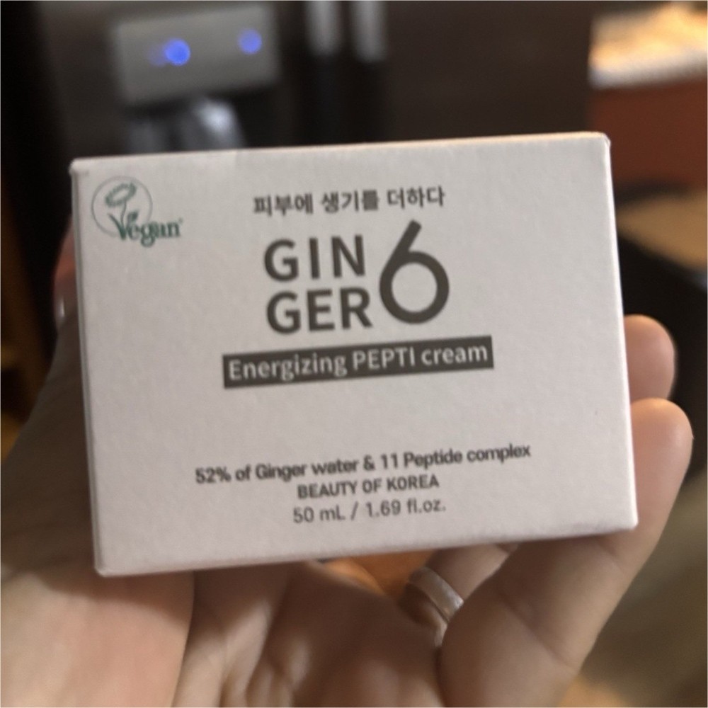 Ginger6 Energizing PEPTI Cream Vegan Moisturizer Niacinamide 50 mL 12M