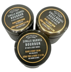 NEW Bath & Body Works Lot 3 Jars Single Barrel Bourbon Beard Scruff Cream 4 oz