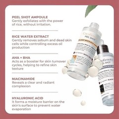 Peel Shot Rice Ampoule Duo, 2PCS Black White Rice Exfoliant, with Black Rice…