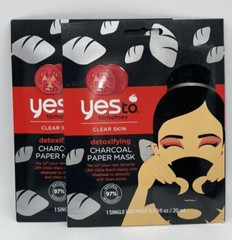 2 pack – Yes To Tomatoes Detoxifying Charcoal Paper Face Mask – NEW