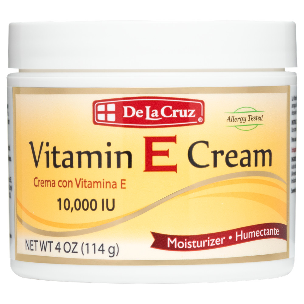 De La Cruz 10,000 IU Vitamin E Cream 4 OZ. – Allergy Tested (Made in USA)