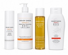 Skin By Zaron Vitamin C Body Lotion Wash Oil Face Cream Brightening Set