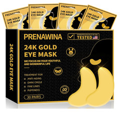 24K Gold Under Eye Patches – 30 Pairs, Treatment for Dark Circles & Puffy Eyes