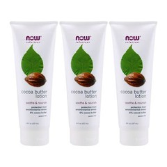 3 x NOW Cocoa Butter Lotion 8 fl oz