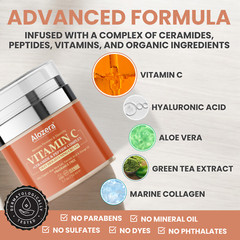Alozera Vitamin C Face Cream – Brightens, Hydrates & Firms, 1.7 oz