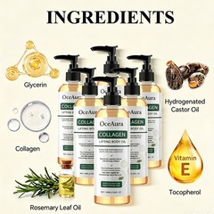 5PCS 100ml Collagen Lifting Body Oil Anti Aging for Neck,Chest,Upper,Arms,Thighs