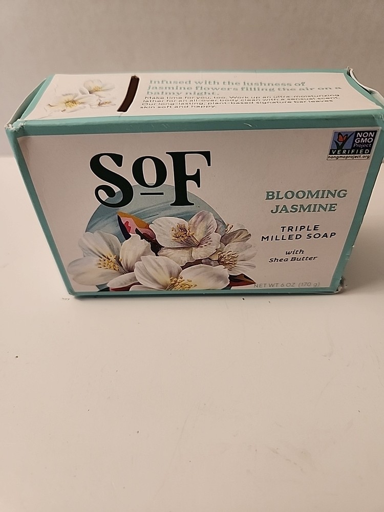 South Of France,French Milled Vegetable Oval Bar Soap+Shea Butter,Jasmine,6Oz