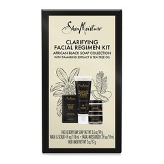 Shea Moisture African Black Soap Clarifying Facial Regiment Kit Tea Tree Oil