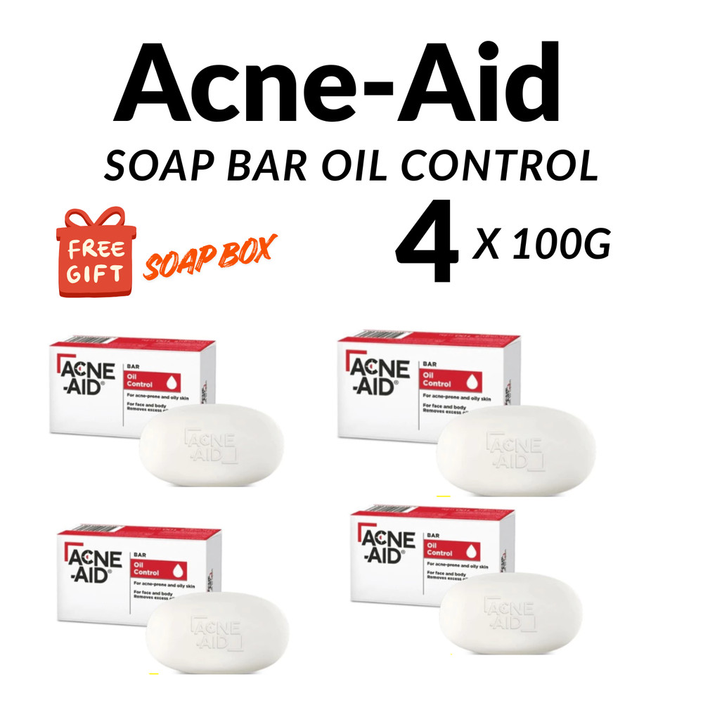 Acne-Aid Soap Bar 100g x4 Oily Acne Prone Skin Gentle Cleanser Expiry Feb 2028