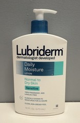 NEW Lubriderm Daily Moisture Body Lotion: Normal to Dry Skin (Sensitive) 16 oz