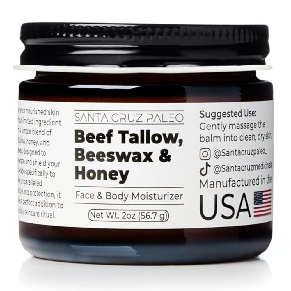 Santa Cruz Paleo, Beef Tallow, Beeswax & Honey 1 Ounce (Pack of 1), White