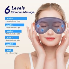 Heated Massage Eye Mask for Dry Eyes Warm Compress with 5 Heat 6 Vibration Modes