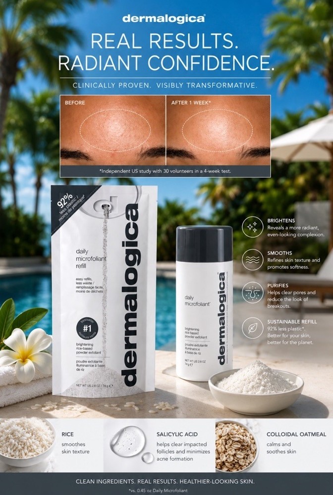 Dermalogica Daily Microfoliant Refill 2.6 oz with travel bag included