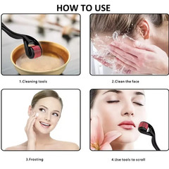 Derma Skin Roller 540 Titanium Micro Needle Anti Ageing Hair Regeneration Growth