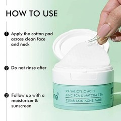 mCaffeine 2% Salicylic Acid Zinc PCA & Matcha Tea Clear Skin Acne Pads – 40N W98