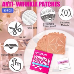 Akissos Forehead Wrinkle Patches 80 PCS 1 Count (Pack of 80), 80 – Beige