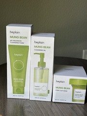 Beplain Mung Bean Skincare Bundle W/ Cleansing Oil, Foam, and Mask – New!