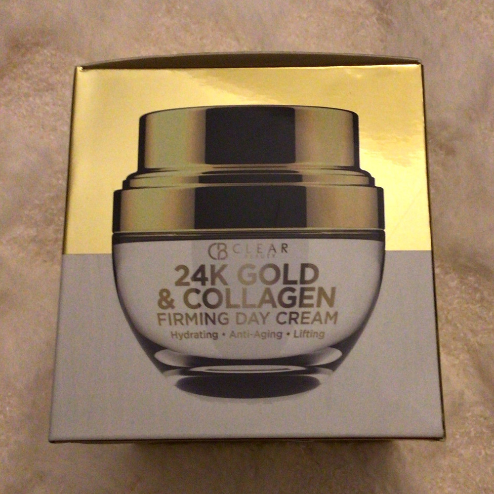 CB CLEAR BEAUTY 24K Gold & Collagen Firming Day Cream Face/Neck 1.69 fl oz