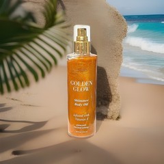 GOLDEN GLOW by NICOLE MILLER Shimmer Body Oil Natural Glow 7.09oz NEW