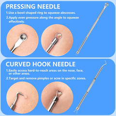 Blackhead Remover Comedone Extractor Kit 5 Pieces Stainless Steel Pimple Acne