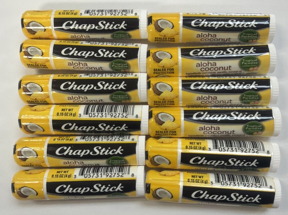 12 Pack: Chapstick Tropical Paradise Aloha Coconut Lip Balm 0.15oz NEW