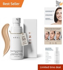 Anti Aging Tinted Moisturizer SPF 50 Mineral Sunscreen Face Hydrating 1.4 oz