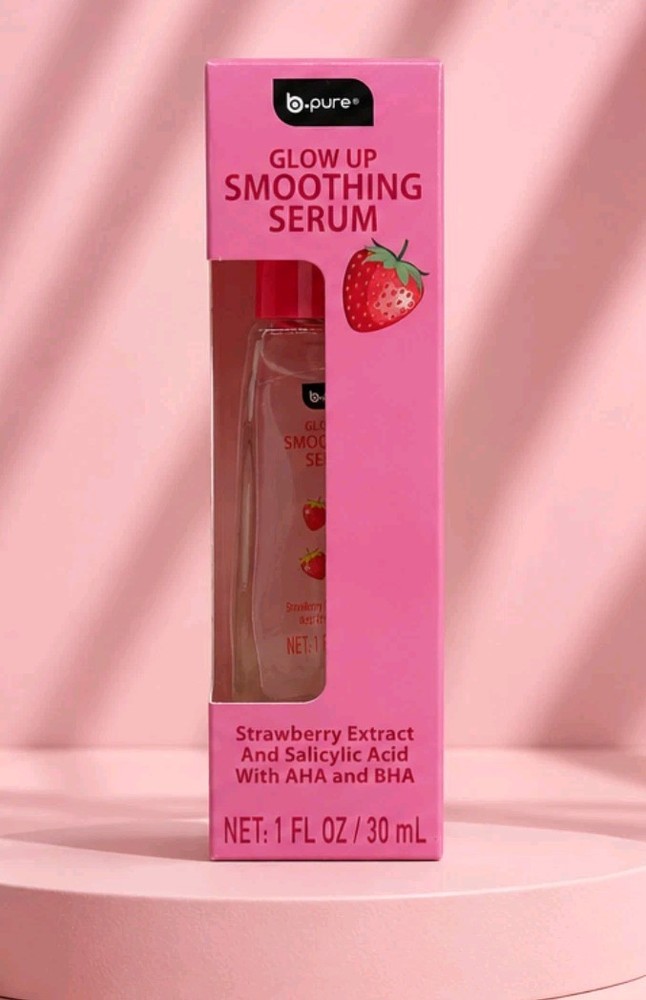 b·pure Glow Up Smoothing Serum Strawberry Extract AHA BHA 1 fl oz