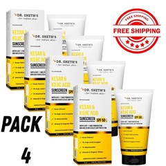 4X Dr. Sheth&rsquo;s Kesar & Kojic Acid Sunscreen SPF 50+ (50 g each)+ free shipping