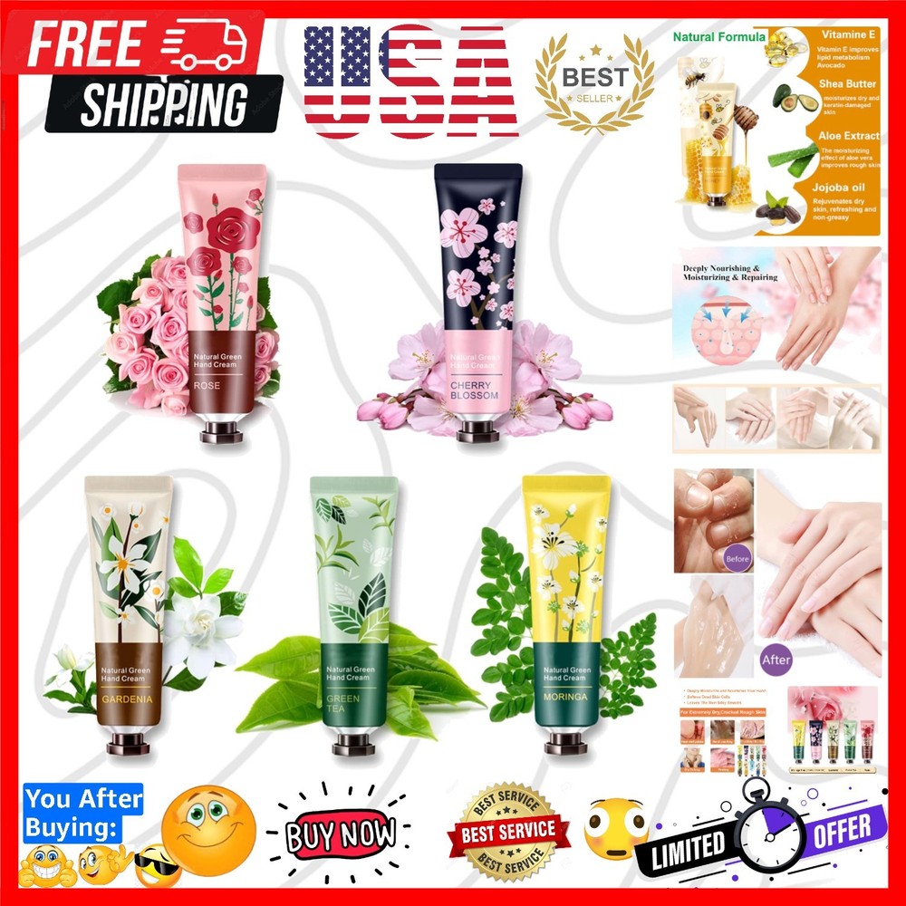 5 Pack Hand Cream For Chapped Hands,Natural Botanical Fragrance Hand Lotion,M…