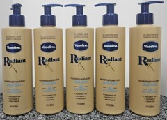 5 X VASELINE Radiant X Even Tone Nourishing Body Lotion Coconut Oil Vit C 11 oz