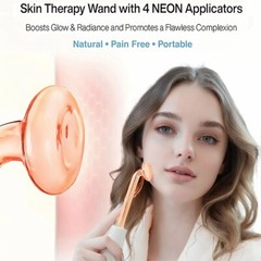 High Frequency Skin Therapy Wand 4PC Neon ARgon Facial Device Skin Care