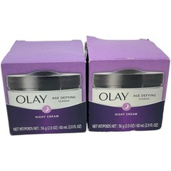 LOT OF 2 Olay Age Defying Anti-Wrinkle Night Cream, Fights Fine Lines , 2.0 oz