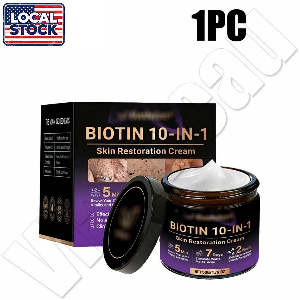 1-3 PACK Biotin 10-in-1 Skin Restoration Cream Natural Collagen Lifting Serum