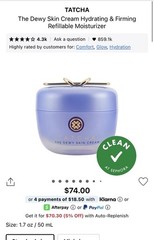 Tatcha The Dewy Skin Cream Hydrating & Firming Moisturizer NEW IN BOX 50 mL